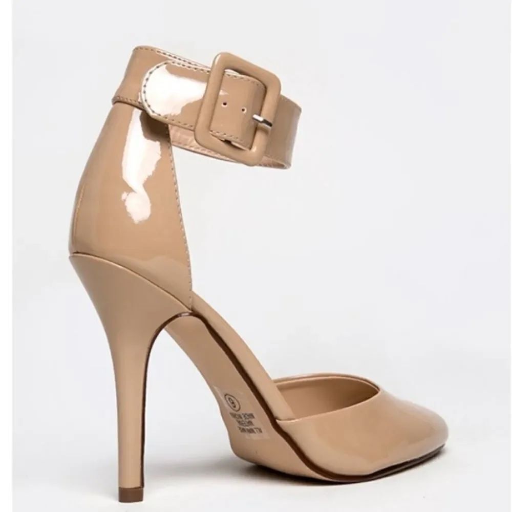 BRAND NEW FOREVER LINK  WOMEN"S ANKLE STRAP BUCKLE POINTED TOE  LOW HEEL